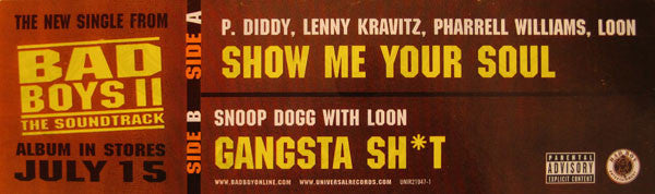 P. Diddy / Lenny Kravitz / Pharrell Williams / Loon / Snoop Dogg - Show Me Your Soul / Gangsta Sh*t (12", Promo)