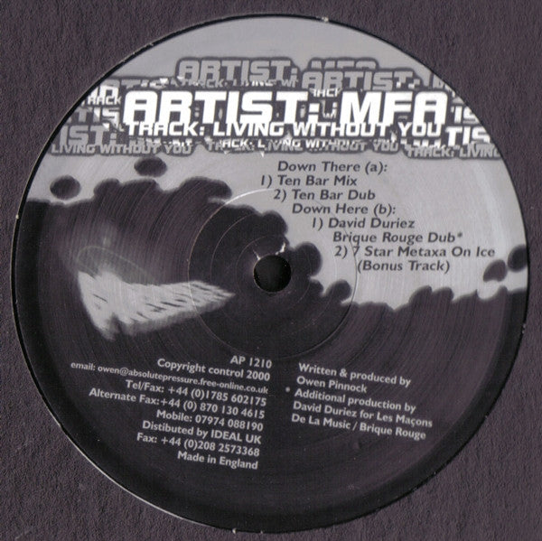 MFA* - Living Without You (12")