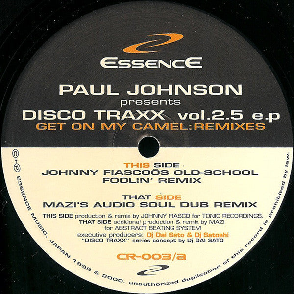 Paul Johnson : Disco Traxx Vol.2.5 E.P. (Get On My Camel: Remixes) (12", EP)