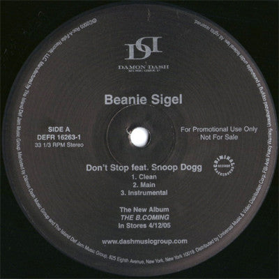 Beanie Sigel : Don't Stop (12", Promo)