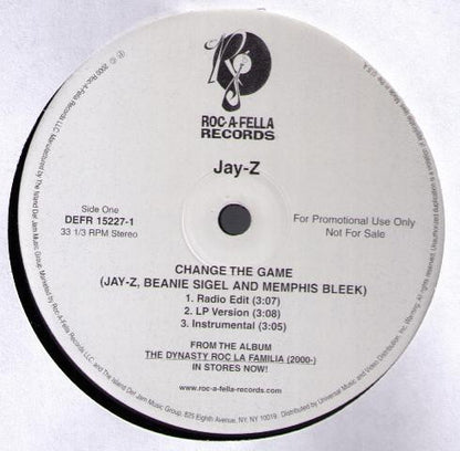 Jay-Z Feat. Memphis Bleek And Beanie Sigel - Change The Game (12", Promo)
