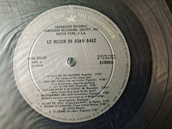 Joan Baez : Lo Mejor De Joan Baez (LP, Comp, RE)