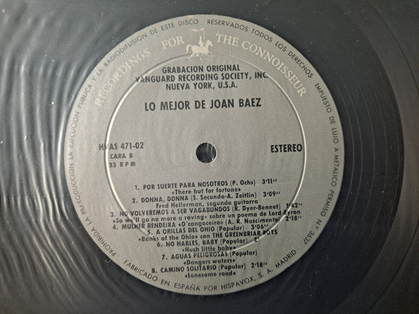 Joan Baez : Lo Mejor De Joan Baez (LP, Comp, RE)