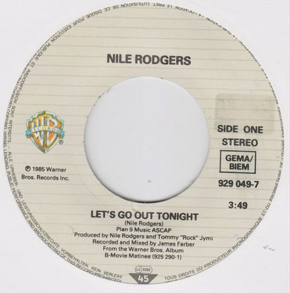 Nile Rodgers : Let's Go Out Tonight (7", Single)