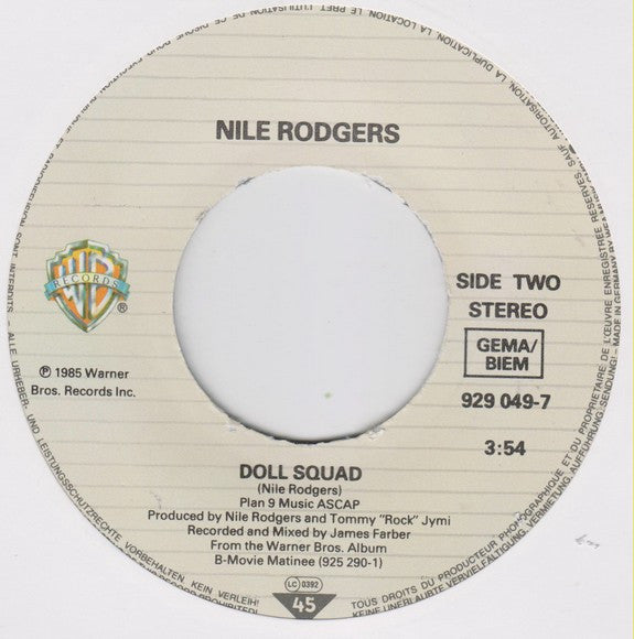 Nile Rodgers : Let's Go Out Tonight (7", Single)