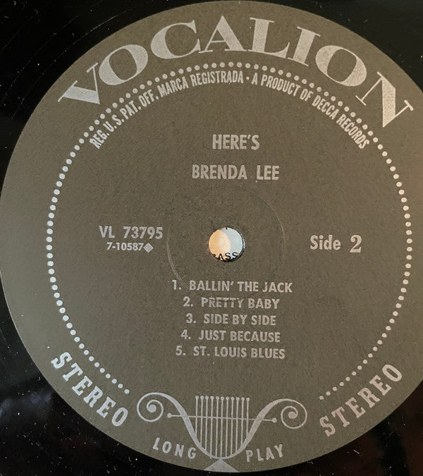 Brenda Lee : Here's Brenda Lee (LP, Album, RE)