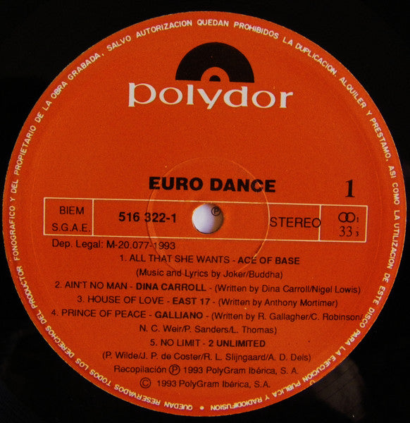 Various : Euro Dance (LP, Comp)