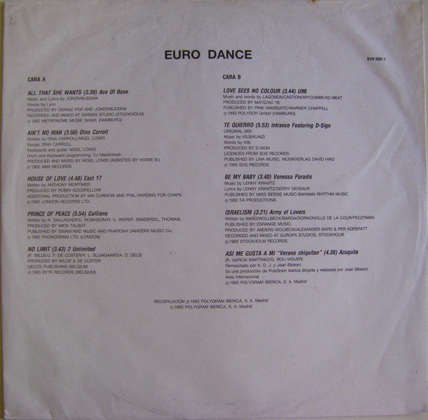 Various : Euro Dance (LP, Comp)