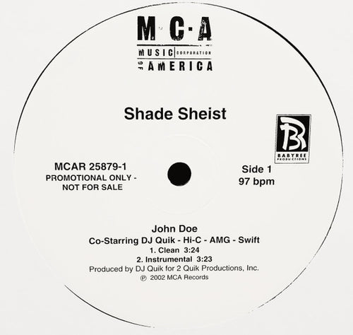 Shade Sheist : John Doe (12", Promo)