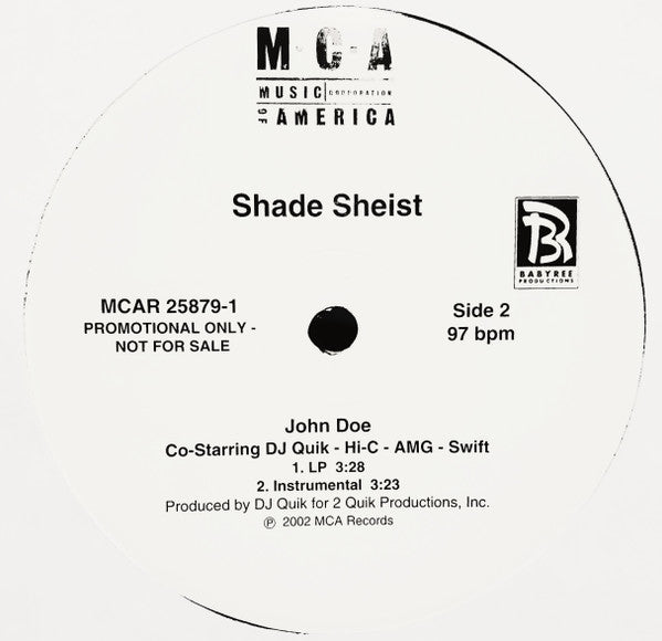 Shade Sheist : John Doe (12", Promo)