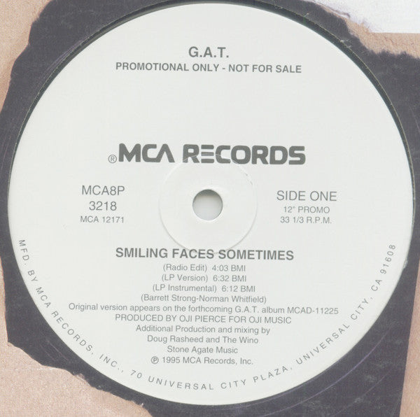 G.A.T. : Smiling Faces Sometimes (12", Promo)