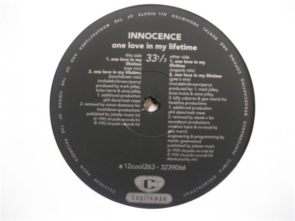 Innocence - One Love In My Lifetime (12")