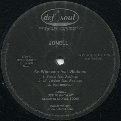 Jonell - So Whassup / Don't Stop (12", Promo)