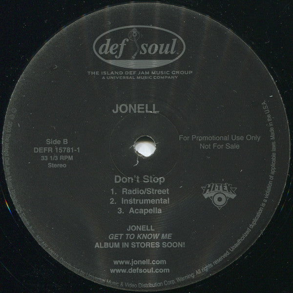 Jonell - So Whassup / Don't Stop (12", Promo)
