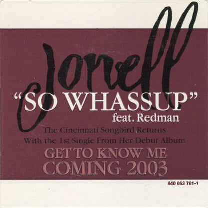 Jonell - So Whassup / Don't Stop (12", Promo)