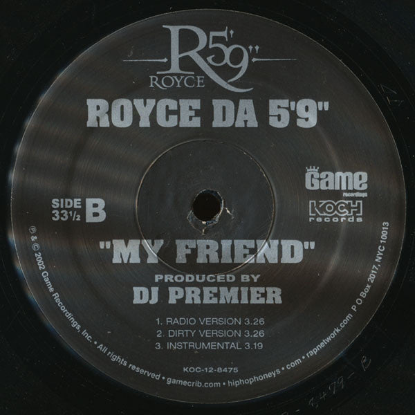 Royce Da 5'9" Featuring Clipse : Mr. Baller / My Friend (12", Promo)
