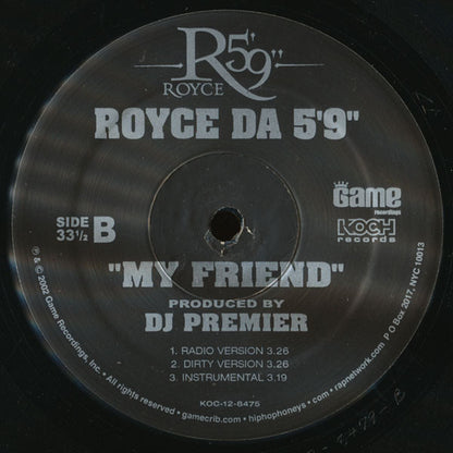 Royce Da 5'9" Featuring Clipse : Mr. Baller / My Friend (12", Promo)