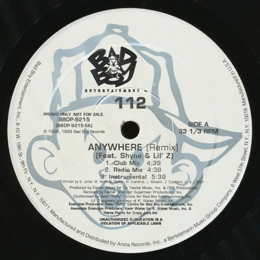 112 Featuring Shyne & Lil' Z* - Anywhere (Remix) (12", Promo)