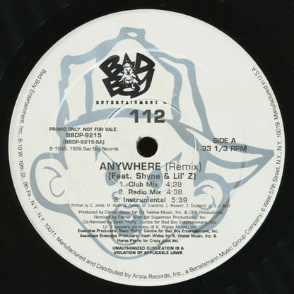 112 Featuring Shyne & Lil' Z* - Anywhere (Remix) (12", Promo)