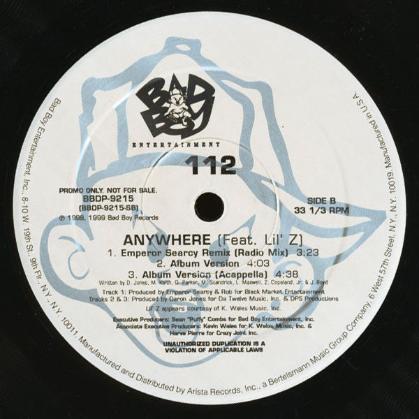 112 Featuring Shyne & Lil' Z* - Anywhere (Remix) (12", Promo)