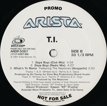 T.I. : What's Yo Name / Dope Boyz (12", Promo)