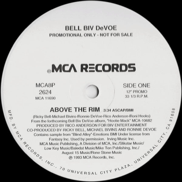 Bell Biv Devoe : Above The Rim (12", Single, Promo)
