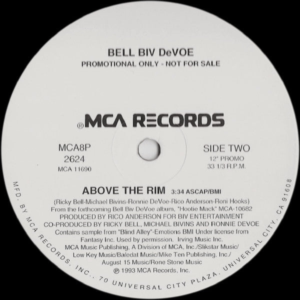 Bell Biv Devoe : Above The Rim (12", Single, Promo)
