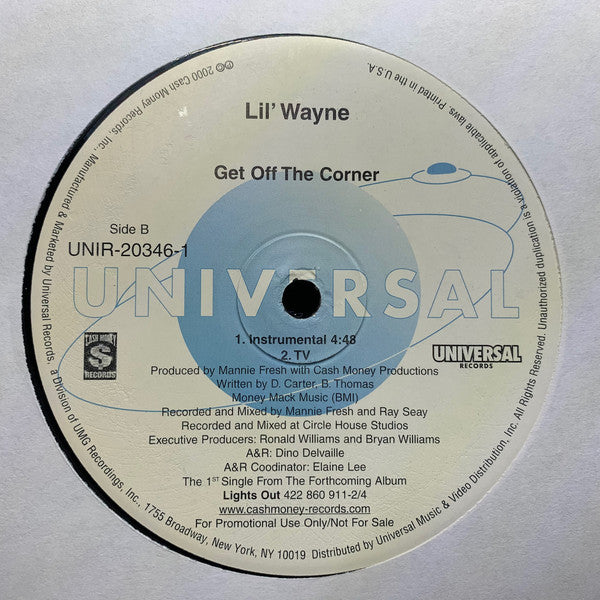Lil Wayne : Get Off The Corner (12", Promo)