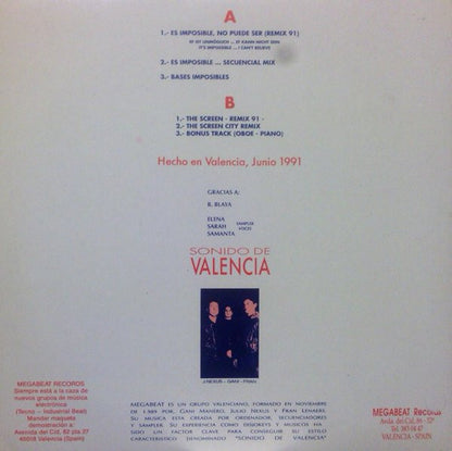 Megabeat - Es Imposible, No Puede Ser / The Screen (Remix '91) (12", Ltd)