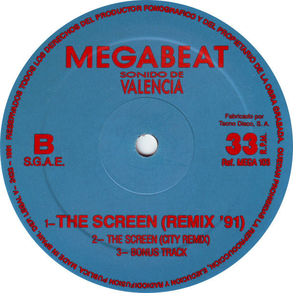 Megabeat - Es Imposible, No Puede Ser / The Screen (Remix '91) (12", Ltd)