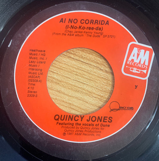 Quincy Jones : Ai No Corrida (7", Styrene, Ter)