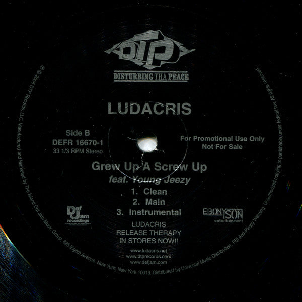 Ludacris : Runaway Love / Grew Up A Screw Up (12", Promo)