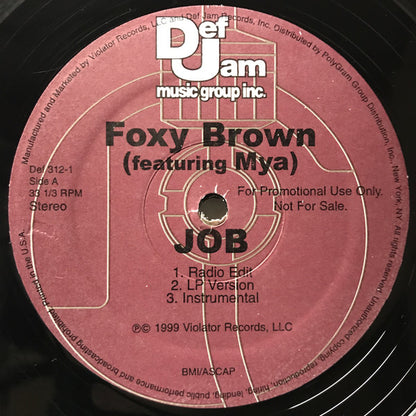 Foxy Brown Featuring Mya : JOB (12", Promo)