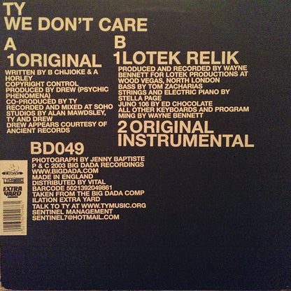 Ty : We Don't Care (12")