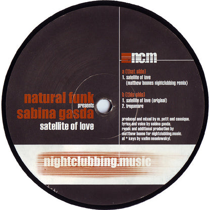 Natural Funk Presents Sabina Gasda* - Satellite Of Love (12")