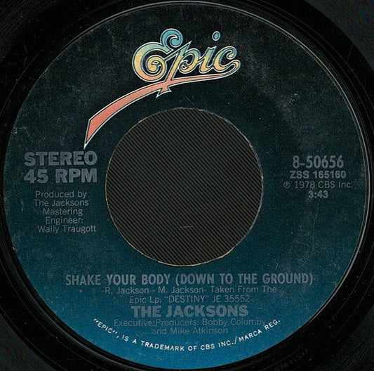 The Jacksons : Shake Your Body (Down To The Ground) (7", Single, RP, Styrene, Ter)