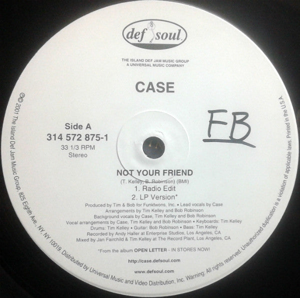 Case - Not Your Friend (12", Single)