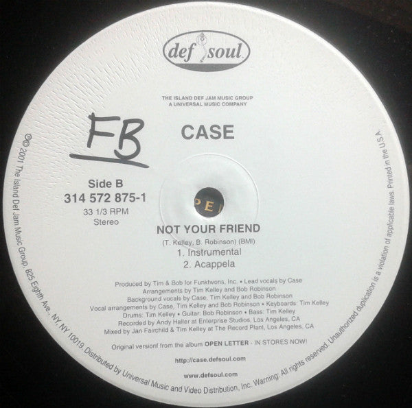 Case - Not Your Friend (12", Single)