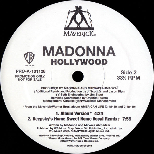 Madonna : Hollywood (Remixes Part 1) (12", Promo)
