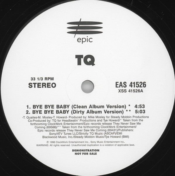 TQ - Bye Bye Bye / The Comeback (12", Promo)