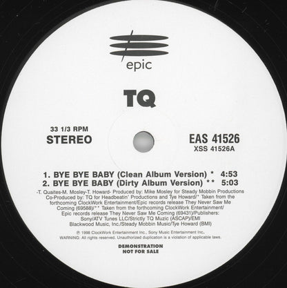 TQ - Bye Bye Bye / The Comeback (12", Promo)