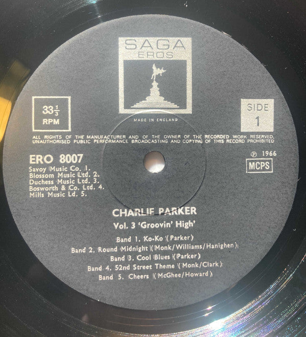 Charlie Parker : Vol 3 Groovin' High (LP, Comp)