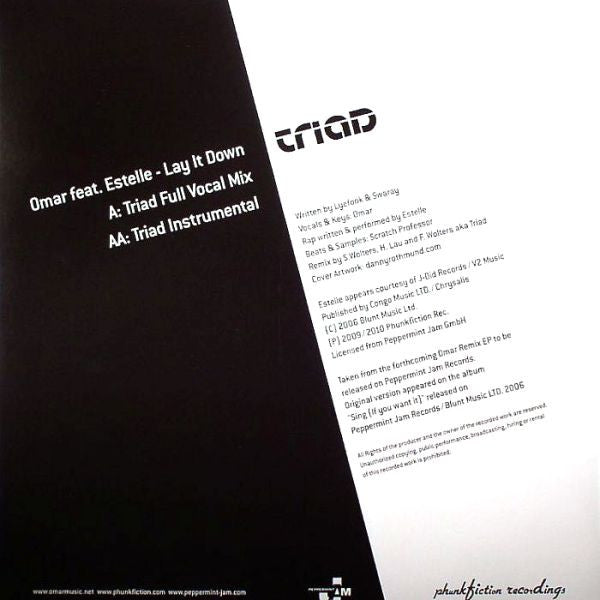 Omar Feat. Estelle - Lay It Down (Remixed By Triad) (12")