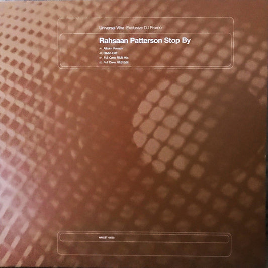Rahsaan Patterson : Stop By (12", Promo)