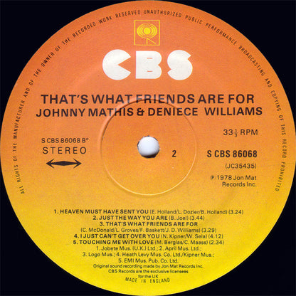 Johnny Mathis & Deniece Williams - That's What Friends Are For (LP, Album)