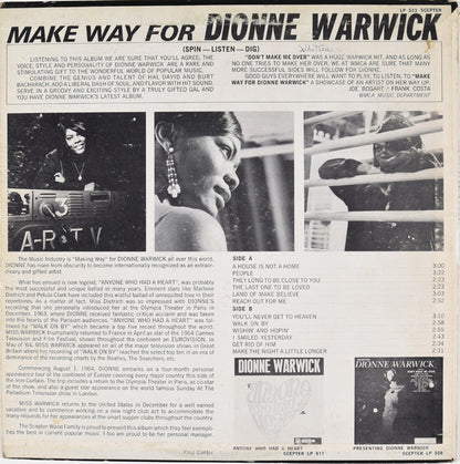 Dionne Warwick - Make Way For Dionne Warwick (LP, Album, Mono)