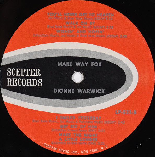 Dionne Warwick - Make Way For Dionne Warwick (LP, Album, Mono)