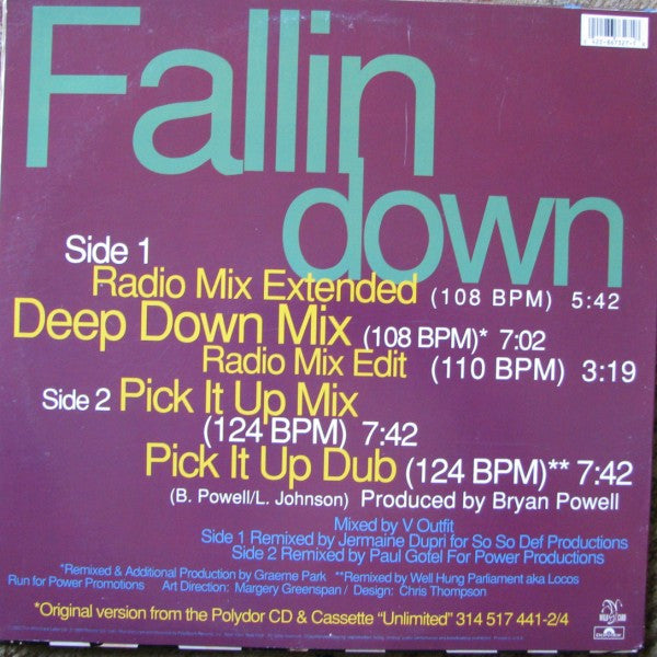 Nu Colours : Fallin Down (12", Maxi)