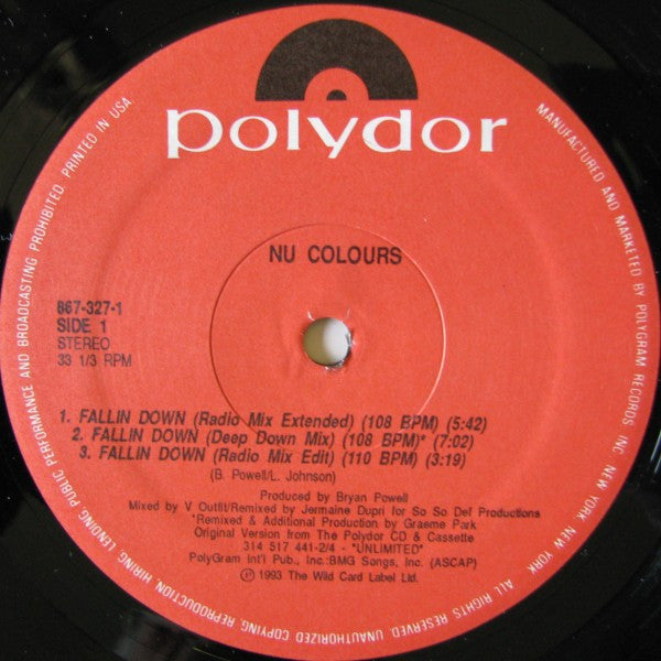 Nu Colours : Fallin Down (12", Maxi)