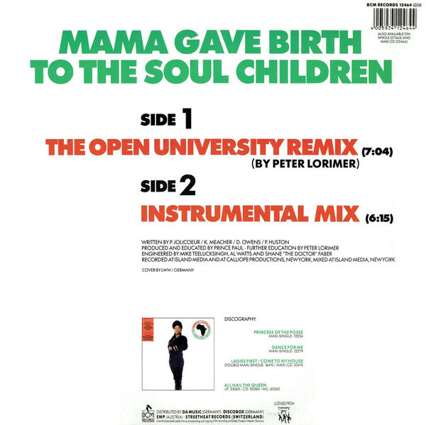 Queen Latifah Featuring De La Soul : Mama Gave Birth To The Soul Children (12")